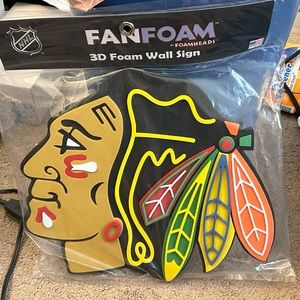 NIP Fanfoam by Foamheads NHL 3D Foam wall Sign of Chicago Blackhawks Hockey
